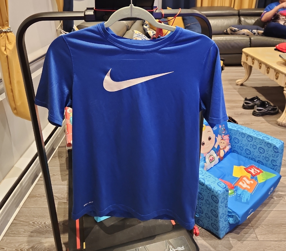 Nike Blue Short Sleeve Tee with White Swoosh